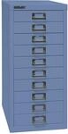 BISLEY MultiDrawer, 29er Serie, DIN A4, 10 Schubladen, Metall, 605 Blau, 38 x 27.9 x