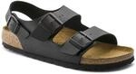 Birkenstock Milano BF Unisex-Erwachsene Naturleder Kn&ouml;chelriemchen Sandalen, Schwarz