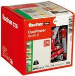 fischer DuoPower 8 x 40 S, Universald&uuml;bel mit Sicherheitsschraube,