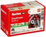 fischer DuoPower 6 x 30 S, Universald&uuml;bel mit Sicherheitsschraube,