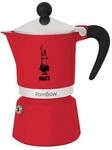 Bialetti 4961 Rainbow Caffettiera Colorata, Alluminio, Rossa, 1 Tasse, Rot