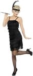 Smiffys, Damen Fringe Flapper Kost&uuml;m, Kleid und Stirnband mit Feder, Gr&ouml;&szlig;e: L,