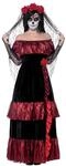 Smiffys, Damen Tag der Toten Braut Kost&uuml;m, Kleid und Rosenschleier, 43739 Halloween
