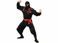"SUPER MUSCLE NINJA" (hooded muscle shirt, face mask, pants, belt) - (S)