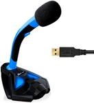KLIM Voice Desktop USB Mikrofonstand f&uuml;r Laptop Computer - Gaming Mic - Mikrofon PC