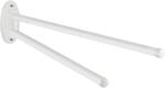 WENKO Handtuchhalter Basic Wei&szlig; - 2 bewegliche Arme, Metall, 4.5 x 9.5 x 41 cm,