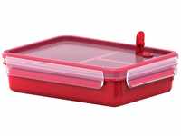 Emsa Mikrowellendose Clip und Micro, mit Einstzen, Kunststoff, Rot, 1,2 L