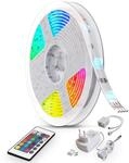 B.K.Licht - LED Strip 10m mit Fernbedienung, buntes RGB Licht, dimmbar,