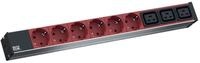BACHMANN IT PDU Alu 1HE 6X Schutzkontakt 3X C19, Zuleitung mit Stecker C20, schwarz