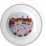 Villeroy und Boch Design Naif Suppenteller "Dorf", 21 cm, Premium Porzellan,