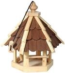 dobar 90638e Vogelhaus aus Holz (Kiefer) f&uuml;r Garten, Balkon, mit dunklen