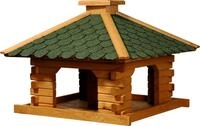dobar&reg; 45320e Vogelfutterhaus Blockhaus Quadratisch - Vogelhaus aus Massivholz -
