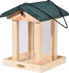 dobar&reg; 21097e Vogelfutterhaus Spitzdach H&auml;ngend - Vogelhaus Massivholz -...
