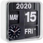 Karlsson KA5364WH - Mini-Wanduhr mit Kalender - Fallblattanzeige - Wei&szlig;