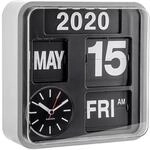 Karlsson KA5364SI - Mini-Wanduhr mit Kalender - Fallblattanzeige - Silberfarben