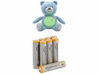 Chicco 00008015200000 - Baby Bär, hellblau mit Amazon Basics Batterien