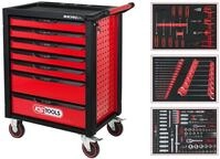 KS Tools 826.7215 RACINGline SCHWARZ/ROT Werkstattwagen mit 7 Schubladen und 215