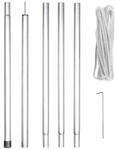 Perel Stangenset f&uuml;r sonnensegel mit abspannseil, 2,5 m, 57 x 6 x 8 cm, silber,