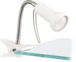 EGLO Klemmlampe Fabio, Klemmleuchte, Klemmspot aus Metall in Silber und Kunststoff in