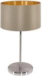 EGLO Tischlampe Maserlo, 1 flammige Textil Tischleuchte, Nachttischlampe aus...