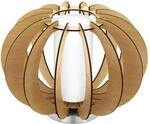 EGLO Tischlampe Stellato 1, Nachttisch Stahl in nickel-matt, Holz, Glas in ahorn,