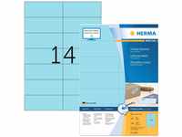 HERMA 4558 Farbige Etiketten blau, 100 Blatt, 105 x 42,3 mm, 14 pro A4 Bogen,...