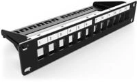 DIGITUS Patchpanel Modular - 12 Ports - 10-Zoll Rack-Montage 1HE - Keystone-Modul