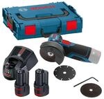 Bosch Professional 12V System Akku Winkelschleifer GWS 12V-76 (inkl. 2x 3.0Ah Akku,