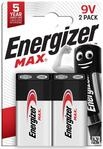 ENERGIZER PILAS ALKALINE MAX 9V Alkali Batterien, 2 St&uuml;ck, Naranja