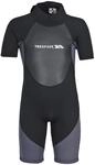 Trespass Scuba, Black, 2/3, Kurzer 3mm-Neoprenanzug mit 7mm-Rei&szlig;verschluss f&uuml;r