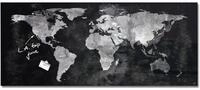 SIGEL GL246 Premium Glas-Whiteboard 130x55 cm World-Map hochgl&auml;nzend, SGS gepr&uuml;ft,