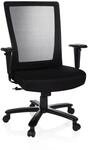 hjh OFFICE 738010 B&uuml;rostuhl XXL Extender Stoff Schwarz Drehstuhl bis 150kg