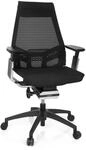 hjh OFFICE 652885 Profi B&uuml;rostuhl GENIDIA SMART Black cm Netzstoff Schwarz/Chrom