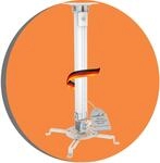 PureMounts Neigbare und schwenkbare Deckenhalterung f&uuml;r Beamer und Projektor,