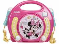Lexibook Disney Junior Minnie Maus, CD-Player mit 2 Spielzeug-Mikrophonen,