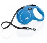 flexi&reg; Classic M | 5m Gurt Roll-Leine f&uuml;r Hunde bis 25 kg | Blau | ausziehbare
