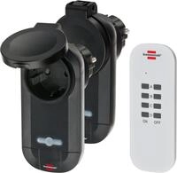 Brennenstuhl Funkschalt-Set RC CE1 0201, 2er Funksteckdosen Set (Au&szlig;enbereich IP44,