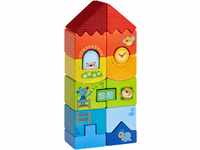 HABA Stapelspiel Tier-Hochhaus mit bunten Bausteinen für Kinder ab 18 Monaten -