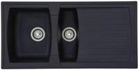 Respekta Boston Mineralitesp&uuml;le in Schwarz / 1,5 Becken Einbausp&uuml;le in 100 x 50
