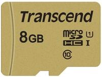 Transcend 8GB microSDHC 500S Speicherkarte mit Adapter, UHS-I U1, MLC Flash, Hohe