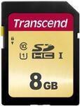 Transcend 8GB SDXC 500S Speicherkarte UHS-I, C10, U3, V30, 4K, Full HD, MLC, bis zu
