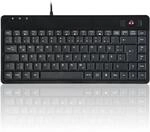 Perixx PERIBOARD-505H PLUS, Tastatur mit Trackball und 2 x USB Hub - Schnurgebunden -