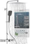 Sch&uuml;tte OCEAN Duschsystem mit Thermostat und Glasablage-Duschset mit 30x30cm,