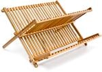 Relaxdays Abtropfgestell CROSS HBT 24,5 x 42 x 33 cm Abtropfgitter Bambus klappbar