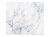 Zeller 26312 Herdabdeck-/Schneideplatten Marmor-Optik, Glas, weiß, 30 x 52 x 1...