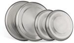 Relaxdays Herdabdeckplatten Edelstahl 4er Set, Herdplatten Abdeckung bis 20 cm