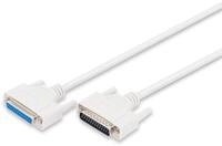 DIGITUS Paralleles Anschluss-Kabel - D-Sub 25 zu D-Sub 25 - Stecker zu Buchse - 2.0m
