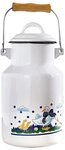 Kr&uuml;ger Emaille Milchkanne G&auml;nsegl&uuml;ck 2,0 L | F&uuml;r Milch, Saft & Dekoration 