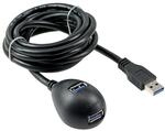 InLine 35651 USB 3.0 Verl&auml;ngerung, A Stecker / Buchse, schwarz, mit Standfu&szlig;, 1m
