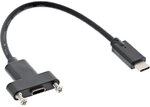 InLine 33441G USB 3.1 Adapterkabel, Stecker C auf Einbaubuchse C, 0,2m